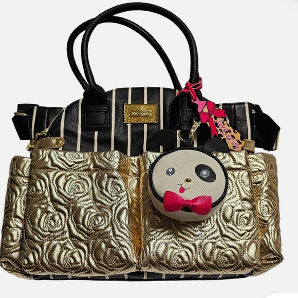 Betsy Johnson Golden Downtown Diaper Tote - Picture 2 of 7